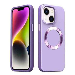For iPhone 15 Plus CD Pattern Magsafe PC Phone Case(Purple)