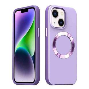 For iPhone 14 CD Pattern Magsafe PC Phone Case(Purple)