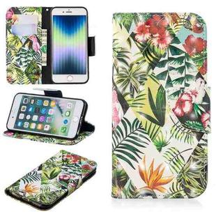 For iPhone SE 2022 / SE 2020 / 8 / 7 3D Colored Drawing Pattern Horizontal Flip Leather Case with Holder & Card Slots & Wallet(Banana Leaf)