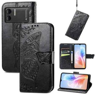 For DOOGEE X98 Pro / X98 Butterfly Love Flower Embossed Leather Phone Case(Black)