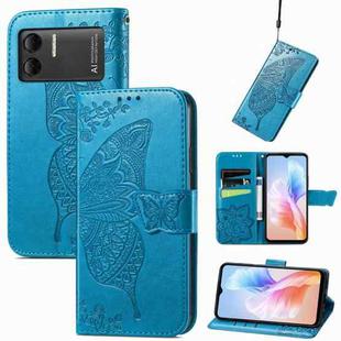 For DOOGEE X98 Pro / X98 Butterfly Love Flower Embossed Leather Phone Case(Blue)