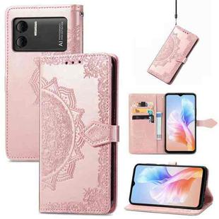 For DOOGEE X98 Pro / X98 Mandala Flower Embossed Leather Phone Case(Rose Gold)
