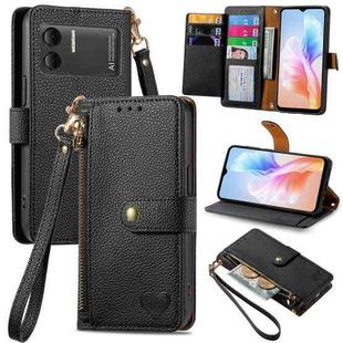 For DOOGEE X98 Pro / X98 Love Zipper Lanyard Leather Phone Case(Black)