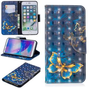 3D Colored Drawing Pattern Horizontal Flip Leather Case for iPhone 7 Plus & 8 Plus, with Holder & Card Slots & Wallet(Butterfly)