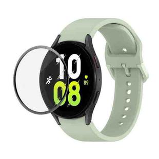 For Samsung Galaxy Watch5 40mm JUNSUNMAY Silicone Adjustable Strap + Full Coverage PMMA Screen Protector Kit(Light Green)