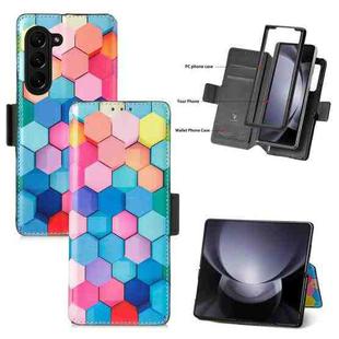 For Samsung Galaxy Z Fold5 5G CaseNeo Colorful Magnetic Leather Phone Case(Colorful Cube)