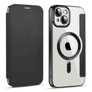 For iPhone 15 Plus MagSafe Magnetic RFID Anti-theft Leather Phone Case(Black)