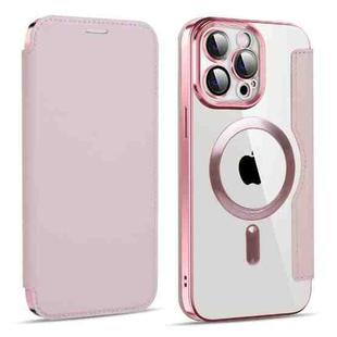 For iPhone 15 Pro Magnetic MagSafe RFID Anti-theft Leather Phone Case(Pink)