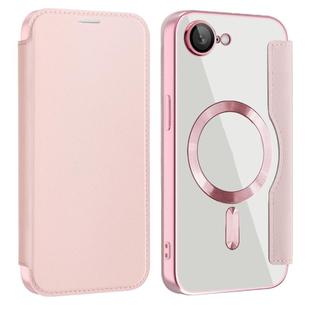 For iPhone 16e Shield MagSafe RFID Anti-theft Leather Phone Case(Pink)