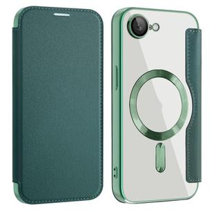 For iPhone 16e Shield MagSafe RFID Anti-theft Leather Phone Case(Green)