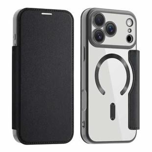 For iPhone 17 Pro Max Shield MagSafe RFID Anti-theft Leather Phone Case(Black)