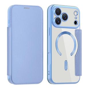 For iPhone 17 Pro Max Shield MagSafe RFID Anti-theft Leather Phone Case(Blue)