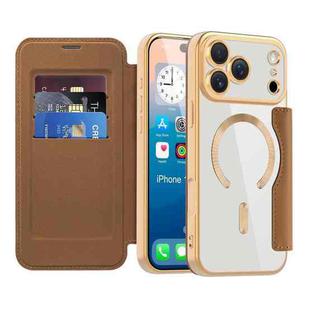 For iPhone 17 Pro Max Shield MagSafe RFID Anti-theft Leather Phone Case(Brown)