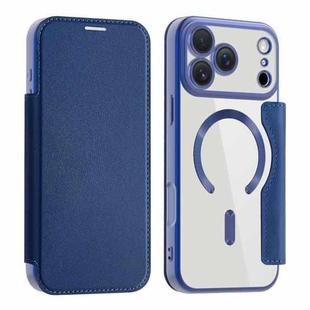 For iPhone 17 Pro Max Shield MagSafe RFID Anti-theft Leather Phone Case(Dark Blue)