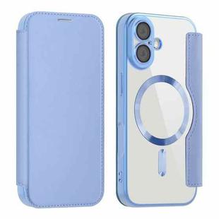 For iPhone 17 Shield MagSafe RFID Anti-theft Leather Phone Case(Blue)