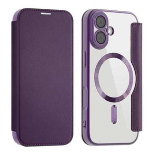 For iPhone 17 Shield MagSafe RFID Anti-theft Leather Phone Case(Purple)