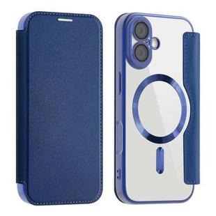 For iPhone 17 Shield MagSafe RFID Anti-theft Leather Phone Case(Dark Blue)