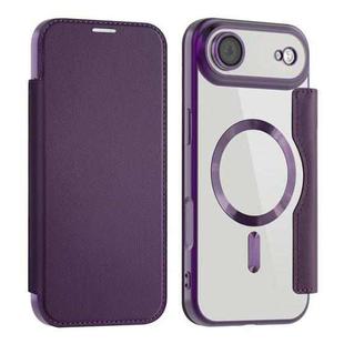 For iPhone 17 Air Shield MagSafe RFID Anti-theft Leather Phone Case(Purple)