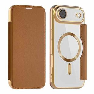 For iPhone 17 Air Shield MagSafe RFID Anti-theft Leather Phone Case(Brown)