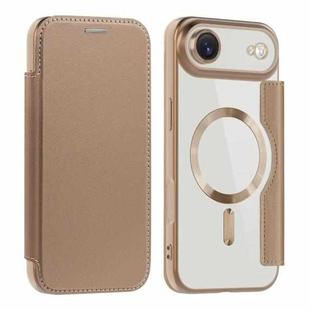 For iPhone 17 Air Shield MagSafe RFID Anti-theft Leather Phone Case(Desert Gold)