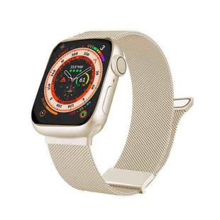 For Apple Watch SE 2022 40mm Milan Double Magnetic Steel Mesh Watch Band(Starlight Color)