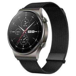 For Huawei Watch GT2 Pro / GT2 46mm Milan Double Magnetic Steel Mesh Watch Band(Black)