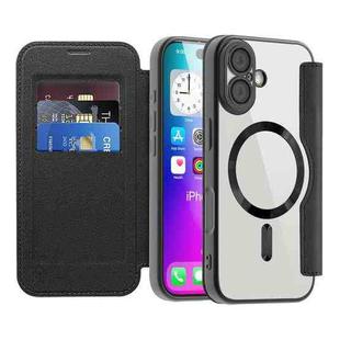 For iPhone 17 Shield Magsafe RFID Anti-theft Rhombus Leather Phone Case(Black)