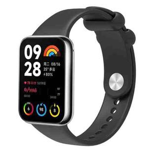 For Xiaomi Mi Band 8 Pro Solid Color Reverse Buckle Silicone Watch Band(Black)