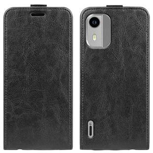 For Nokia C12 R64 Texture Single Vertical Flip Leather Phone Case(Black)