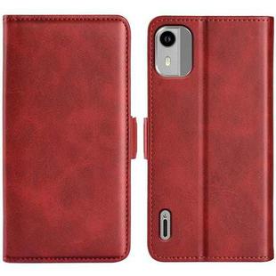 For Nokia C12 Dual-side Magnetic Buckle Horizontal Flip Leather Phone Case(Red)