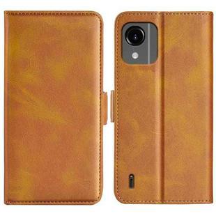 For Nokia C110 Dual-side Magnetic Buckle Horizontal Flip Leather Phone Case(Yellow)