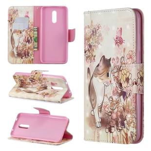 3D Colored Drawing Pattern Horizontal Flip Leather Case for Nokia 3.2, with Holder & Card Slots & Wallet(Cat)