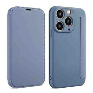 For iPhone 11 Pro Max Imitate Liquid Skin Feel Leather Phone Case with Card Slots(Grey)