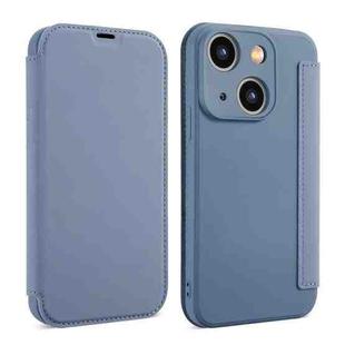 For iPhone 14 Imitate Liquid Skin Feel Leather Phone Case with Card Slots(Grey)