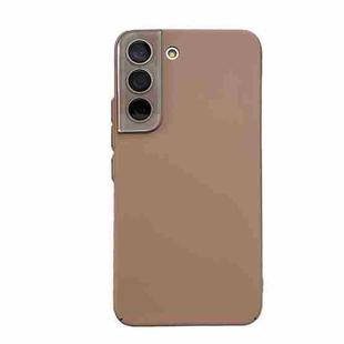 For Samsung Galaxy S22 5G Leather Oil PC Hard All-inclusive Phone Case(Khaki)