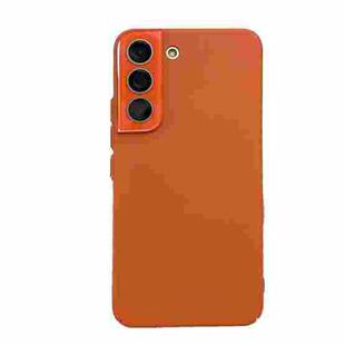For Samsung Galaxy S22 5G Leather Oil PC Hard All-inclusive Phone Case(Orange)