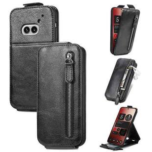 For Nothing Phone 2a Zipper Wallet Vertical Flip Leather Phone Case(Black)