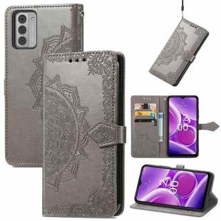 For Nokia G42 Mandala Flower Embossed Leather Phone Case(Gray)