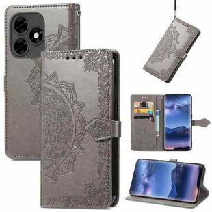 For Tecno Itel S23+ Mandala Flower Embossed Leather Phone Case(Gray)