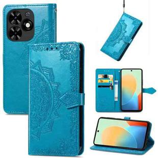 For Tecno Spark Go 2024 Mandala Flower Embossed Leather Phone Case(Blue)