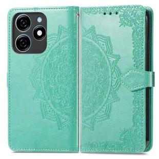 For Tecno Spark  20 4G Mandala Flower Embossed Leather Phone Case(Green)