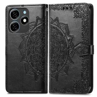 For Tecno Spark 20C Mandala Flower Embossed Leather Phone Case(Black)