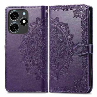 For Tecno Spark 20C Mandala Flower Embossed Leather Phone Case(Purple)