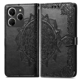 For Tecno Spark 20 Pro Mandala Flower Embossed Leather Phone Case(Black)