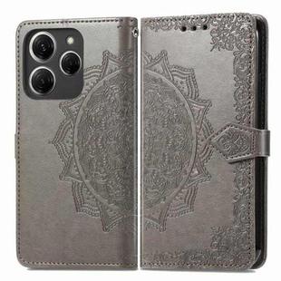 For Tecno Spark 20 Pro Mandala Flower Embossed Leather Phone Case(Gray)