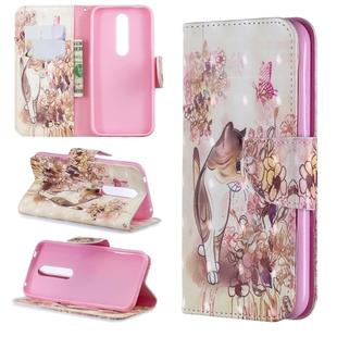 3D Colored Drawing Pattern Horizontal Flip Leather Case for Nokia 4.2, with Holder & Card Slots & Wallet(Cat)