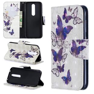 3D Colored Drawing Pattern Horizontal Flip Leather Case for Nokia 4.2, with Holder & Card Slots & Wallet(Butterflies)