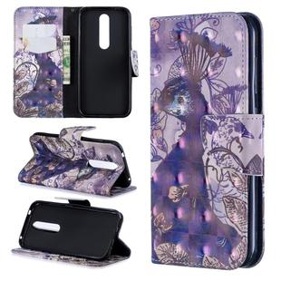 3D Colored Drawing Pattern Horizontal Flip Leather Case for Nokia 4.2, with Holder & Card Slots & Wallet(Peacock)