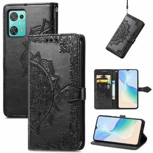 For Blackview C30 Mandala Flower Embossed Leather Phone Case(Black)