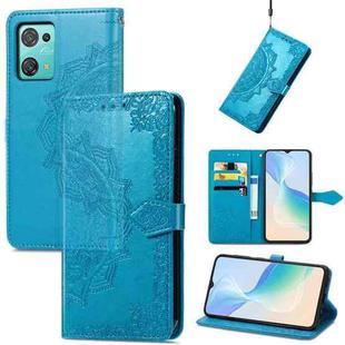 For Blackview C30 Mandala Flower Embossed Leather Phone Case(Blue)